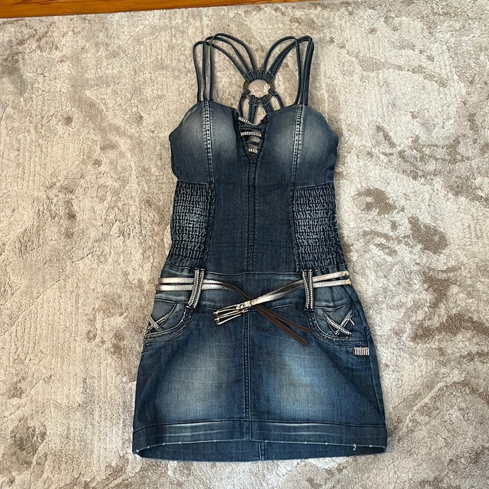 Size small One Piece PitBull Jeans Outfit with Skirt